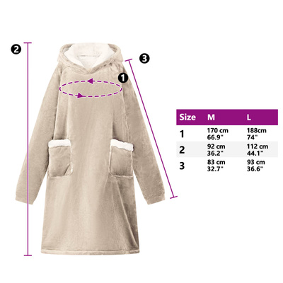 Bluza-koc Beżowy L Fleece i Flanela