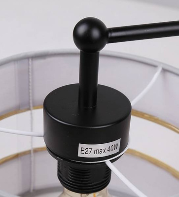 Lampa sufitowa czarny 3xE27 abażur biały + złoty Andy 33-00514