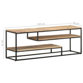 vidaXL Szafka pod TV, 130x30x45 cm, surowe drewno mango