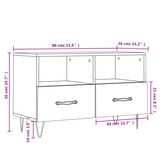 vidaXL Szafka pod TV, szarość betonu, 80x36x50 cm wariant 7