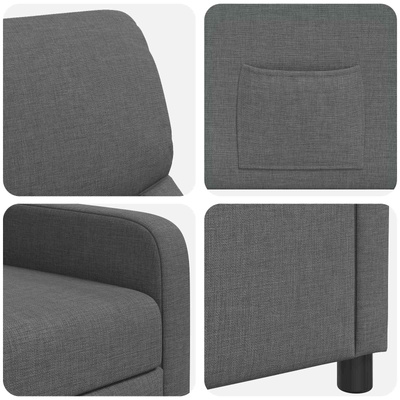 Fotel recliner ciemnoszary Poliester