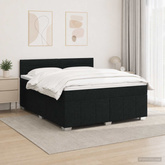 Łóżko z box spring LED z materacem Czarny 140 x 200 cm tkanina