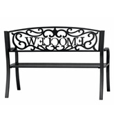 Ławka Ogrodowa Taras Ogród Park Metalowa Oparcie WELCOME Czarna 127 cm