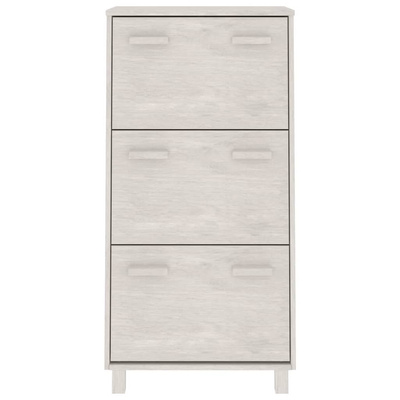 Szafka na buty HAMAR, biała, 59,5x35x117 cm, lite sosna