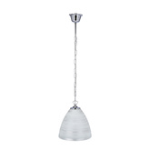 scordia lampa wisząca chromowa klosz biały+srebrny