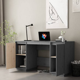 vidaXL Biurko, szare, 140x50x75 cm, lite drewno sosnowe