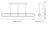 Barovier Toso Opera Style Linear Lampa 135cm ADANI AD144