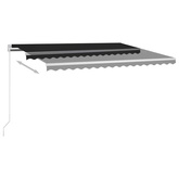 vidaXL Ręcznie zwijana markiza z LED, 450 x 300 cm, antracytowa