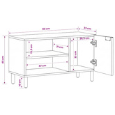 Szafka pod telewizor, czarna, 80x33x46 cm
