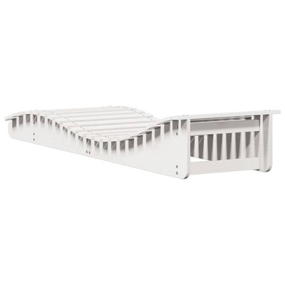 vidaXL Leżak, biały, 205x60x31,5 cm, lite drewno sosnowe