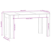 Stół jadalniany, szary dąb sonoma, 140x74,5x76 cm