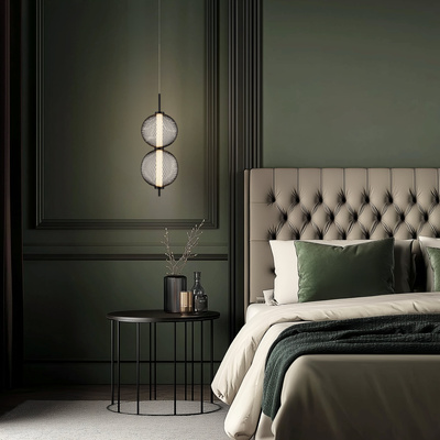Lampa wisząca druciana PUMA z kloszami kulami 14 x 38 cm – designerskie oświetlenie salonu LED 3000K