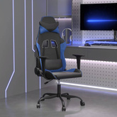 vidaXL Masujący fotel gamingowy, czarno-niebieski, sztuczna skóra model standard