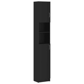 Szafka łazienkowa, czarna 32x25,5x190cm materiał drewnopochodny