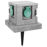 Gniazdo ogrodowe z czujnikiem zmierzchu, plastik