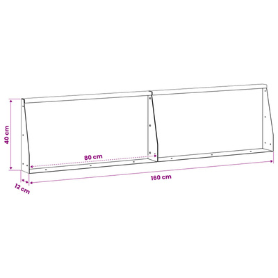 Mur oporowy 2 szt. 80 x 12 x 40 cm Stal Biały