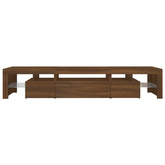 vidaXL Szafka pod TV z oświetleniem LED, brązowy dąb, 215x36,5x40 cm