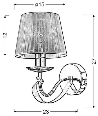Kinkiet chrom / złoty nitkowy abażur E14 40W Diva Candellux 21-55040