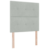 Łóżko z box spring LED z materacem jasnoszary 80 x 200 cm Welur