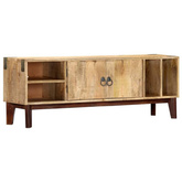 vidaXL Szafka pod TV, 130x30x46 cm, lite surowe drewno mango