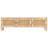 vidaXL Szafka pod TV, 140x30x40 cm, drewno mango i naturalna trzcina