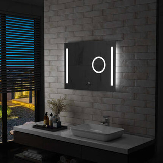 vidaXL Lustro łazienkowe z LED i czujnikiem dotykowym, 80x60 cm
