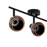 Lampa ścienna/sufitowa czarna klosz miedziany 3xE14 40W Neria 93-82572