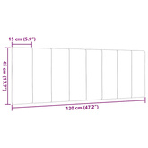 Poduszka na wezgłowie, Hanko, jasnoszara, 120 cm, tkanina
