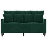 Sofa 2-osobowa, ciemnozielona, 120 cm, tapicerowana aksamitem