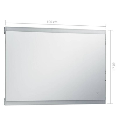 vidaXL Lustro łazienkowe z LED i czujnikiem dotykowym, 100x60 cm