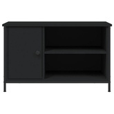vidaXL Szafka pod TV, czarna, 80x40x50 cm, materiał drewnopochodny