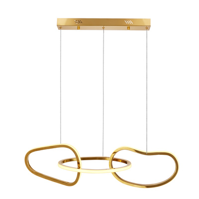 Lampa wisząca ANNELI elegancka – złota nieregularna forma 80 cm – designerska lampa salonu i jadalni LED 3000K