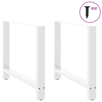 Nogi do stołu jadalnego białe 2 szt. 100x(72-73) cm stal