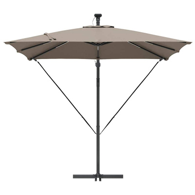 Parasol plażowy z paskami LED Ciemnoszary 249 x 249 x 250 cm