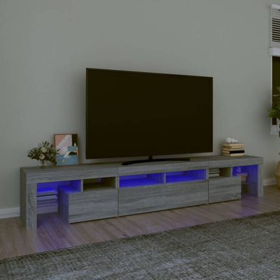 vidaXL Szafka pod TV z oświetleniem LED szary dąb sonoma 230x36,5x40cm