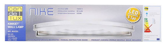 Kinkiet łazienkowy chrom zimny biały LED 5W 41cm Nike Candellux 20-37374