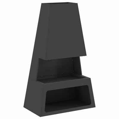Kominek Czarny 60 x 35 x 100 cm Stal