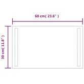 vidaXL Lustro łazienkowe z LED, 60x30 cm
