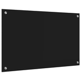Panel kuchenny Czarny 80 x 50 cm szkło hartowane