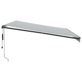 Automatyczna markiza z LED, antracytowo-biała, 500x350 cm