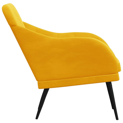 Fotel, żółty, 63x76x80 cm, obity aksamitem vidaXL