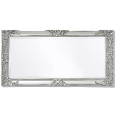 vidaXL Lustro ścienne w stylu barokowym, 100x50 cm, srebrne