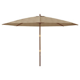 Parasol ogrodowy na drewnianym słupku, taupe, 400x273 cm