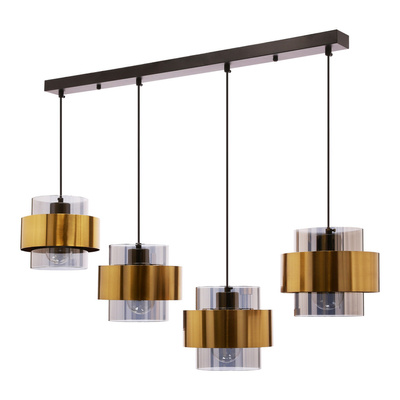 Lampa wisząca z abażurami Spiega czarna mosiężna do salonu nad stół