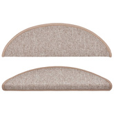 Maty na schody 15 szt. 56x17x3 cm Jasnobrązowe półokrągłe