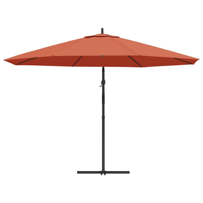 Parasol wiszący z aluminiowym słupkiem, 350 cm, terakotowy
