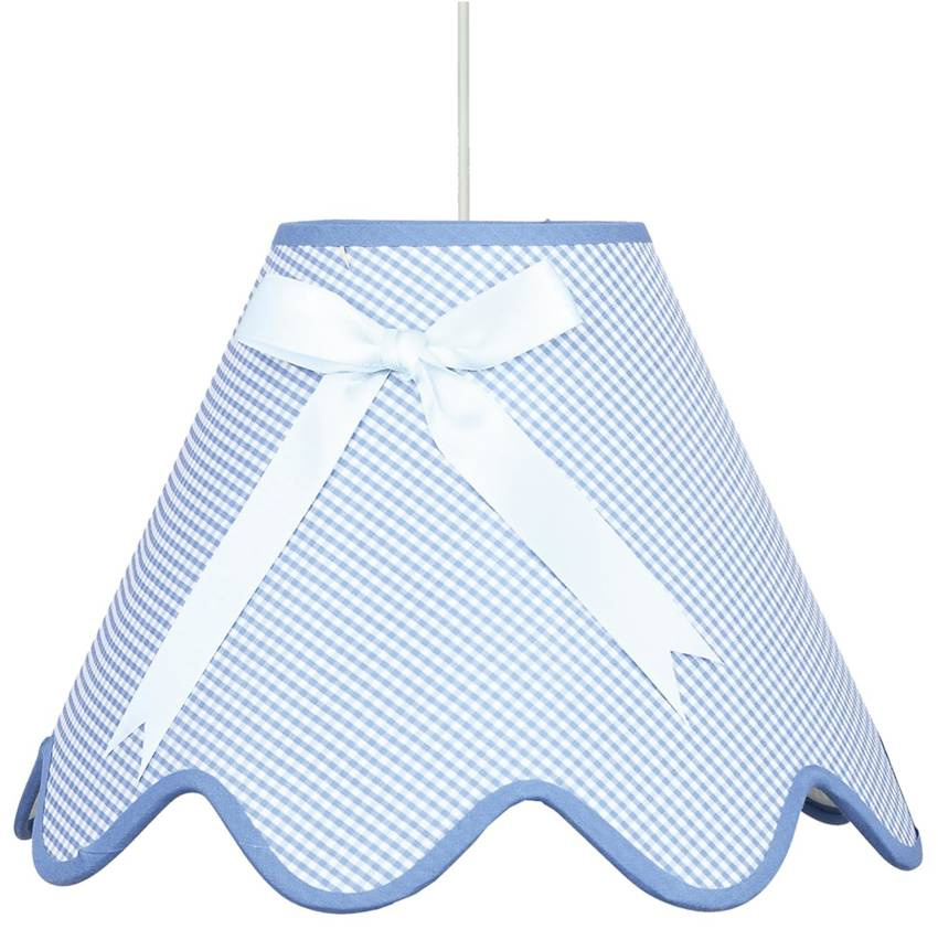 Lampa wisząca z abażurem Lola klasyczna do sypialni niebieska