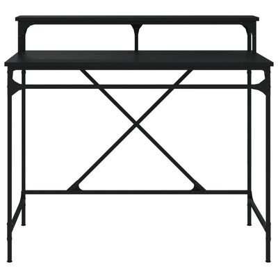 vidaXL Biurko, czarne, 100x50x90 cm, materiał drewnopochodny i żelazo