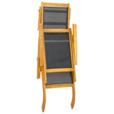 vidaXL Leżak tarasowy i stolik, lite drewno akacjowe i textilene