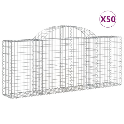 Kosze gabionowe, 50 szt, 200x30x80/100 cm, galwanizowane żelazo